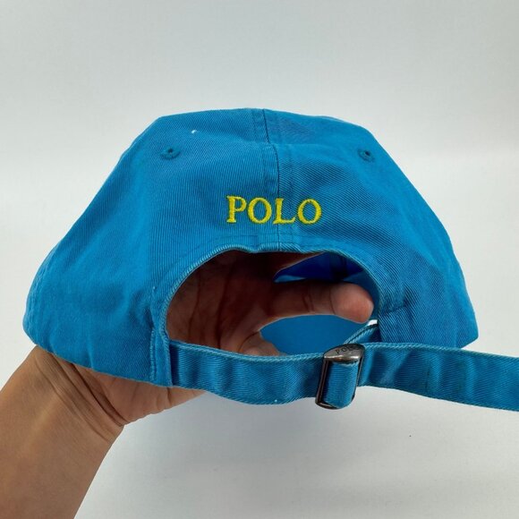 Polo Ralph Lauren Blue Embroidered Pony Baseball Cap Hat OSFA - Picture 2 of 3